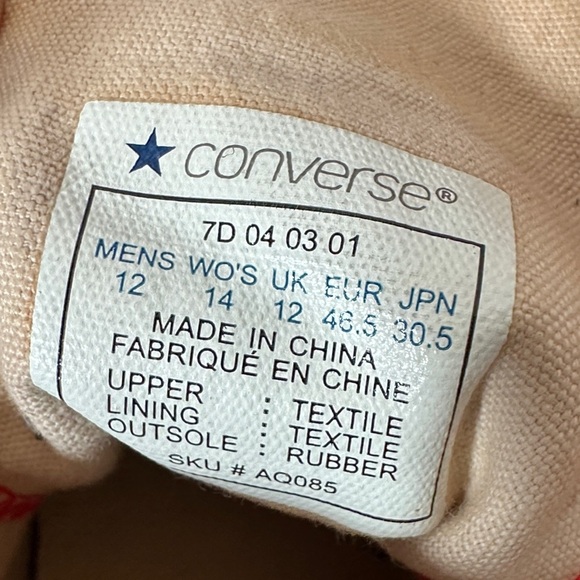 Converse CTAS Red All Over Graphic Print Canvas High-Top Sneakers Men's 12 - Picture 10 of 10